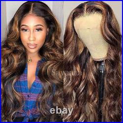 Highlight Body Wave Lace Frontal Wigs Brazilian Virgin Human Hair Ombre Blonde