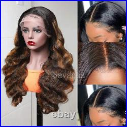 Highlight Body Wave Lace Frontal Wigs Brazilian Virgin Human Hair Ombre Blonde