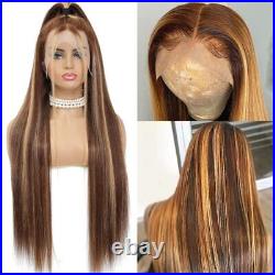 Highlight Colored Straight Lace Front Wig 13×4 Human Hair Wigs Pre Plucked