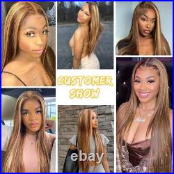 Highlight Colored Straight Lace Front Wig 13×4 Human Hair Wigs Pre Plucked