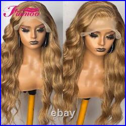 Honey Blonde Brazilian Bone Straight 13x4 Lace Front Human Hair Wigs Body Wave