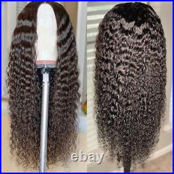 Human Hair Curly Deep Full Lace Frontal Wig Kink Curly Lace Wigs Black For Women
