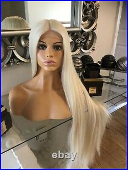 Human Hair Wig Lace Front Long Blonde Wig Bleach Blonde 613 Wig