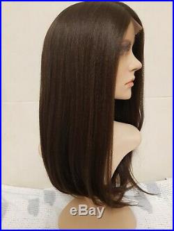 Human Hair Wig Lace Front Long Human Hair Brown Ombre Swiss Lace Wig