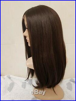 Human Hair Wig Lace Front Long Human Hair Brown Ombre Swiss Lace Wig