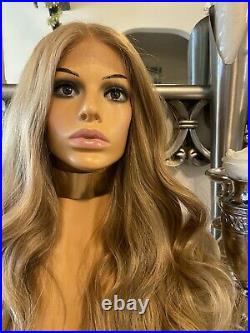Human hair wig blend ombre lace front Wig Blonde Wig Lace Wig Strawberry Blonde