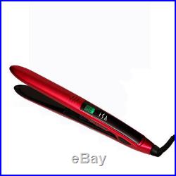 ISA Professional Titanium Flat Iron Hair Straightener Digital LCD in Red