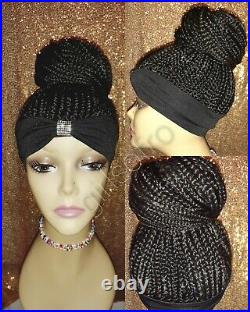Instabun Braided Wig Color Black With Basic Color Headband
