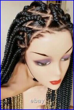Jumbo Twist Braids Front Lace Wigs for Women Braided Wig with Baby Hair