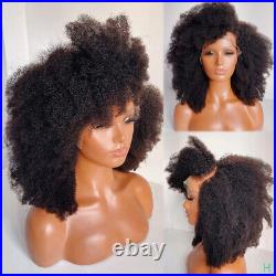 Kinky Curly Lace Frontal Wig Remy Human Hair Wigs For Women Pre Plucked New