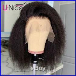Kinky Straight Wig Short Bob Wig 13x6 Lace Front Human Hair Wigs Pre plucked 12