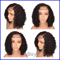 Lace Front Wig Human Hair Blend Bob Natural Curly Wig Cover For Women Heat Safe