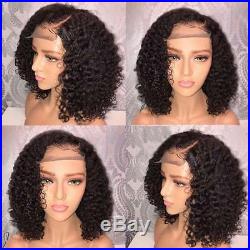 Lace Front Wig Human Hair Blend Bob Natural Curly Wig Cover For Women Heat Safe