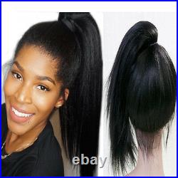 Light Yaki Straight Brazilian Human Hair Full Lace Wigs Glueless Lace Front Wig