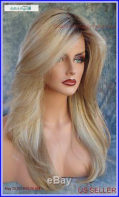 Long Rooted Blond Designer Wig Flowing Soft Blond Bombshell Heads Will Turn 567