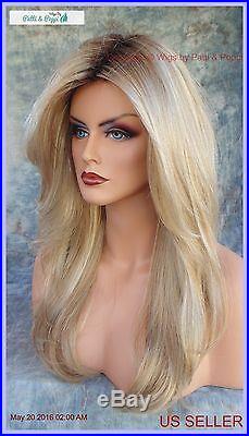 Long Rooted Blond Designer Wig Flowing Soft Blond Bombshell Heads Will Turn 567