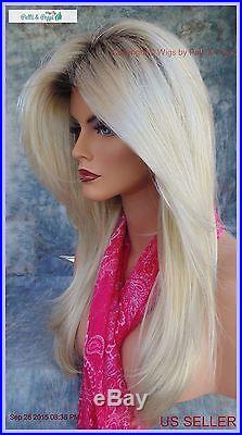 Long Rooted Blond Designer Wig Soft Flowing Blond Bombshell Heads Will Turn