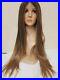 Long Sandy Mousey Caramel Brown Blonde Human Hair Wig Lace Front