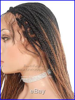 Long Two-Tone Fully Hand Micro Braided Lace Front Wig Poetic Justice Box Braids