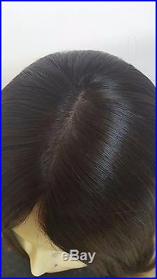 Malky Wig Sheitel 100% European Kosher Human Hair Medium Brown 8-4/ Highlights