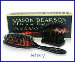 Mason Pearson BN1 Large Size Popular Bristle & Nylon Hairbrush Dark Ruby New