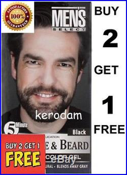 Men's select Mustache & Beard Dye Hair Color Dark Brown or Black 5 minute gel
