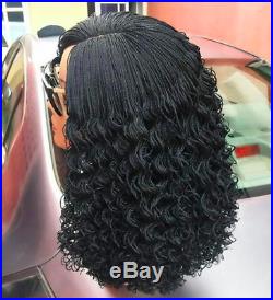 Micro Million Braid Wig with Tight Curls and Lace Parting Hand Braided -Twists