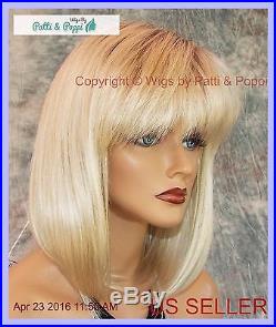 Monotop Designer Wig Bob With Bangs Rooted Blond Silky Sand