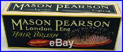 NEW Mason Pearson London Hair Brush Dark Ruby BN1 Popular (Large) With Cleaner