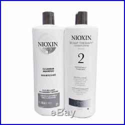 NIOXIN System 2 Cleanser & Scalp Therapy (Shampoo & Conditioner) Set 33.8oz each