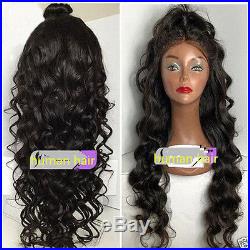 Natural Wavy Brazilian Remy Human Hair Full /Front Lace Wig Baby Hair