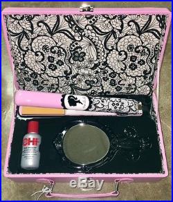 New! Chi Pink Ooh La La Ceramic 1 Hair Styling Flat Iron Straightener Gift Set