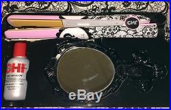 New! Chi Pink Ooh La La Ceramic 1 Hair Styling Flat Iron Straightener Gift Set