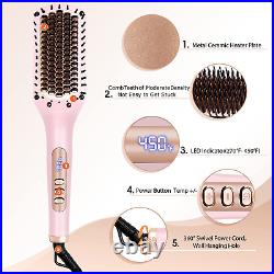 Nicebay Hair Straightener Brush, Negative Ion Hair Straightener Comb for Women