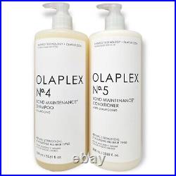 OLAPLEX No. 4 and No. 5 Shampoo & Conditioner Set Liter Duo 33.81 oz with PUMPS