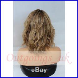 Ombre Blonde Short Human Hair Wig Ombre Wavy European Full Lace Lace Front Wig