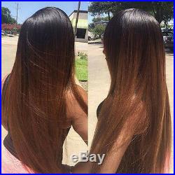 Ombre Brazilian Virgin Human Hair Wig Remy Full/Front Lace Wigs Silky Straight