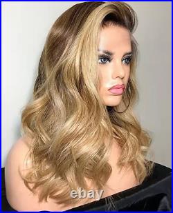 Ombre Honey Blonde Human Hair Wave Brazilian Remy 360 Full Lace Frontal Wigs HD