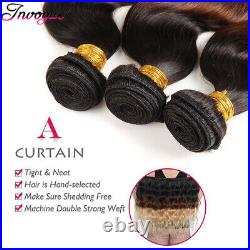 Ombre Human Hair Bundles Body Wave Bundles Weft Remy Hair Extensions 1B/4/27