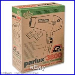 PARLUX 3800 BLACK Hair Dryer Ceramic & Ionic Super Compact Hairdryer