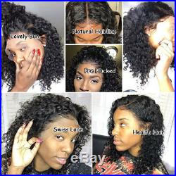 Peruvian Remy Human Hair Lace Front Wig Bob Style Water Wave Curly Full Hair Wig