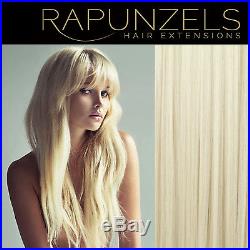 Platinum blonde, lightest blonde, Rapunzels human hair extensions weave weft