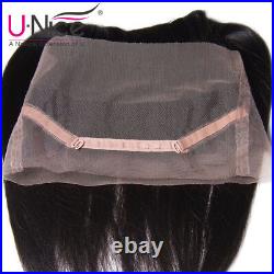 Pre Plucked 360 Lace Frontal UNice Peruvian Straight Human Hair Lace Closure US