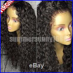 Pre Plucked Indian Virgin Human Hair Full Front Lace Wigs with Baby Hair Curly S