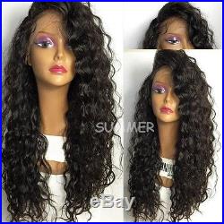 Pre Plucked Indian Virgin Human Hair Full Front Lace Wigs with Baby Hair Curly S
