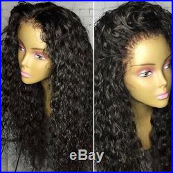 Pre Plucked Natural Peruvian Virgin Human Hair Curly 360 Full Frontal Lace Wig s