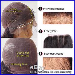 Pre Plucked Remy Human Hair Full Lace Wig Natural Straight Wave Wigs Lace Front