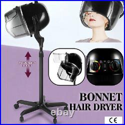 Pro Adjustable Bonnet Hair Dryer Timer Swivel Hood Caster Salon Beauty Stand Up