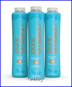 Pure Brazilian 90 minute, 3-step system professional keratin smoothing treatment