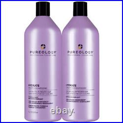 Pureology Hydrate Shampoo and Conditioner Liter Duo Set 33.8oz each NEW BOTTLES